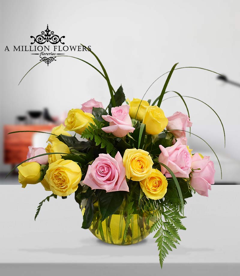 Arreglo floral Amarillo - Florería A Million Flowers Rosas amarillas