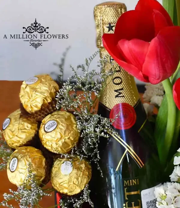 arreglo-tulipanes-moet-chocolates